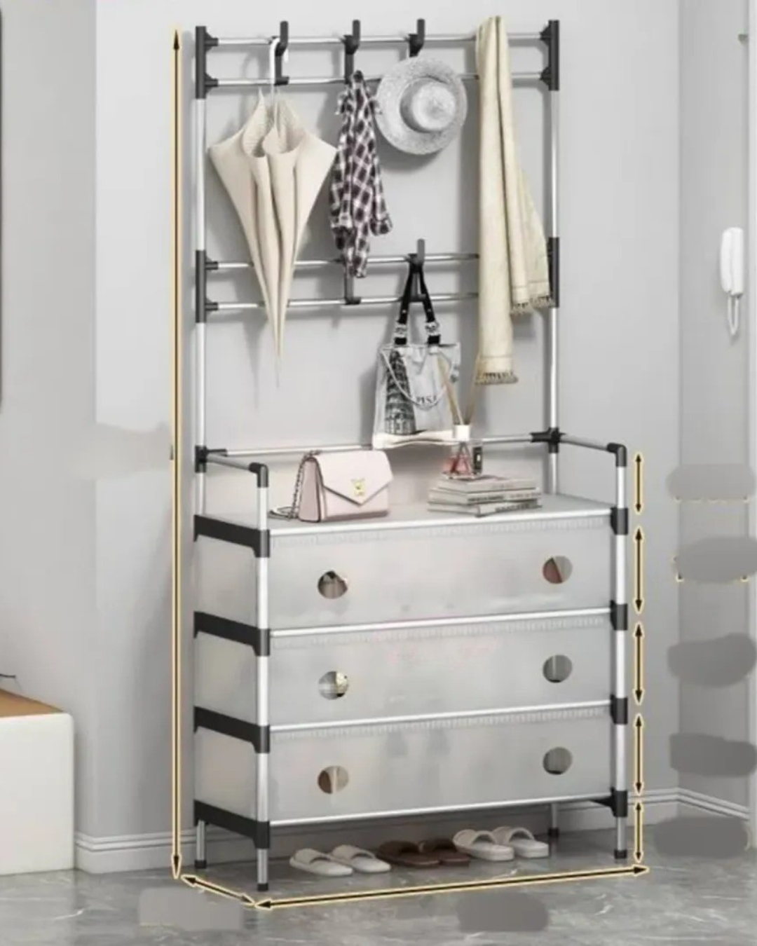 Multifunctional Shoe Storage Coat Rack - Floor-Standing Entryway Hanger and Simple Shoe Organizer