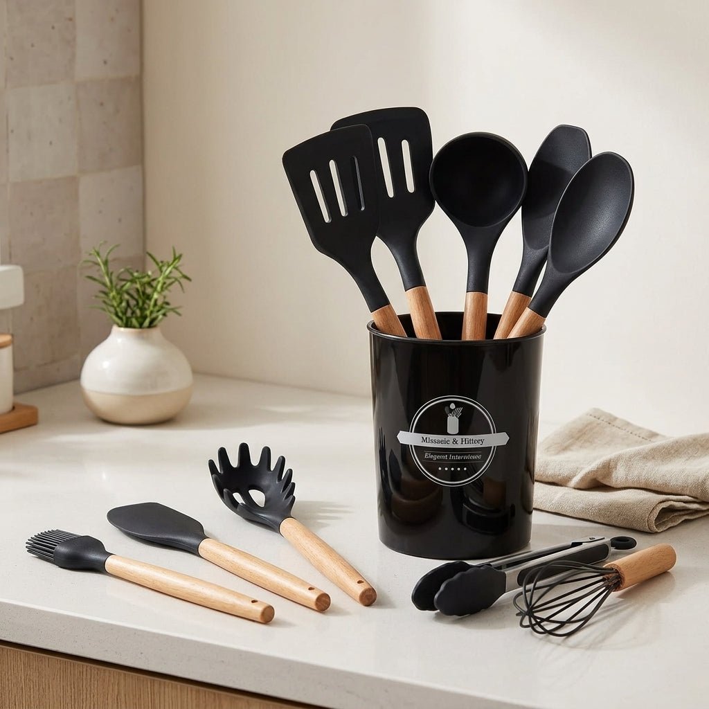 12-Pc Silicone Kitchen Utensil Set – Non-Stick, Heat Resistant Tools - Emperial Homes
