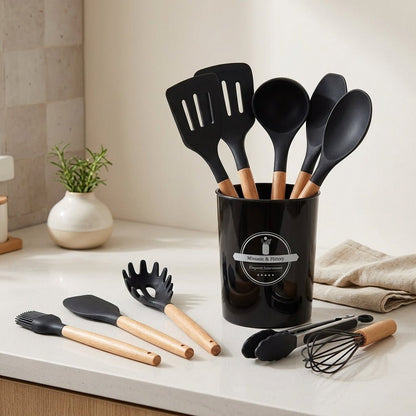 12-Pc Silicone Kitchen Utensil Set – Non-Stick, Heat Resistant Tools - Emperial Homes