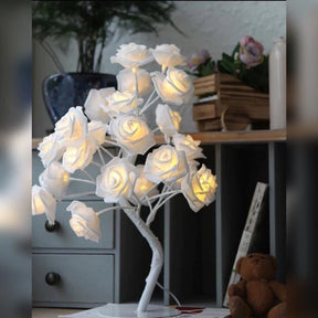 Table Lamp Rose White Flower