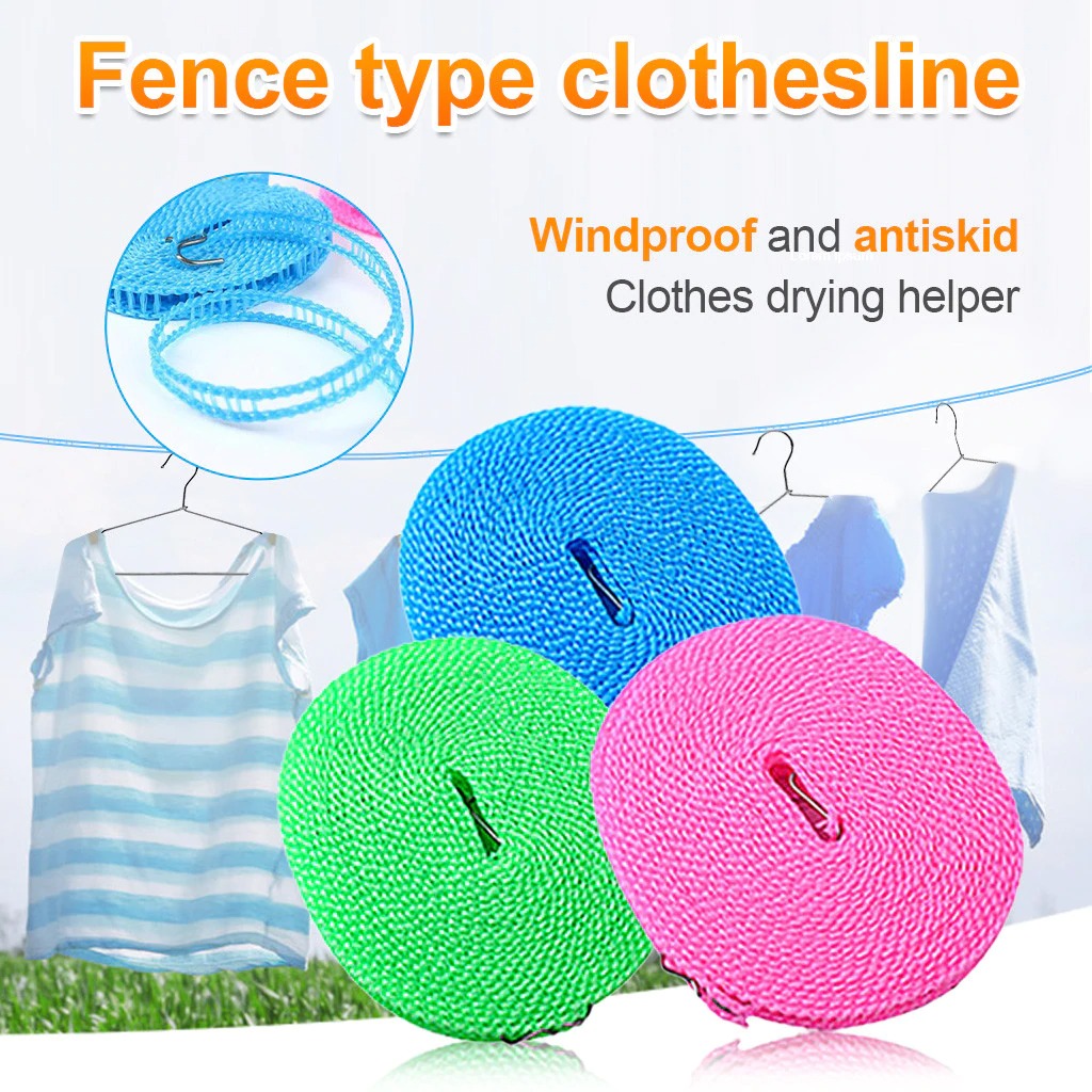 Plastic Cloth Hanging Rope Clothesline – 5 Meters Durable & Adjustable