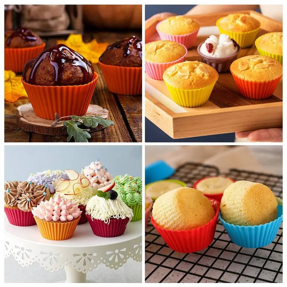 6 Pcs Silicone Cup Cake Mold – Baking Made Easy