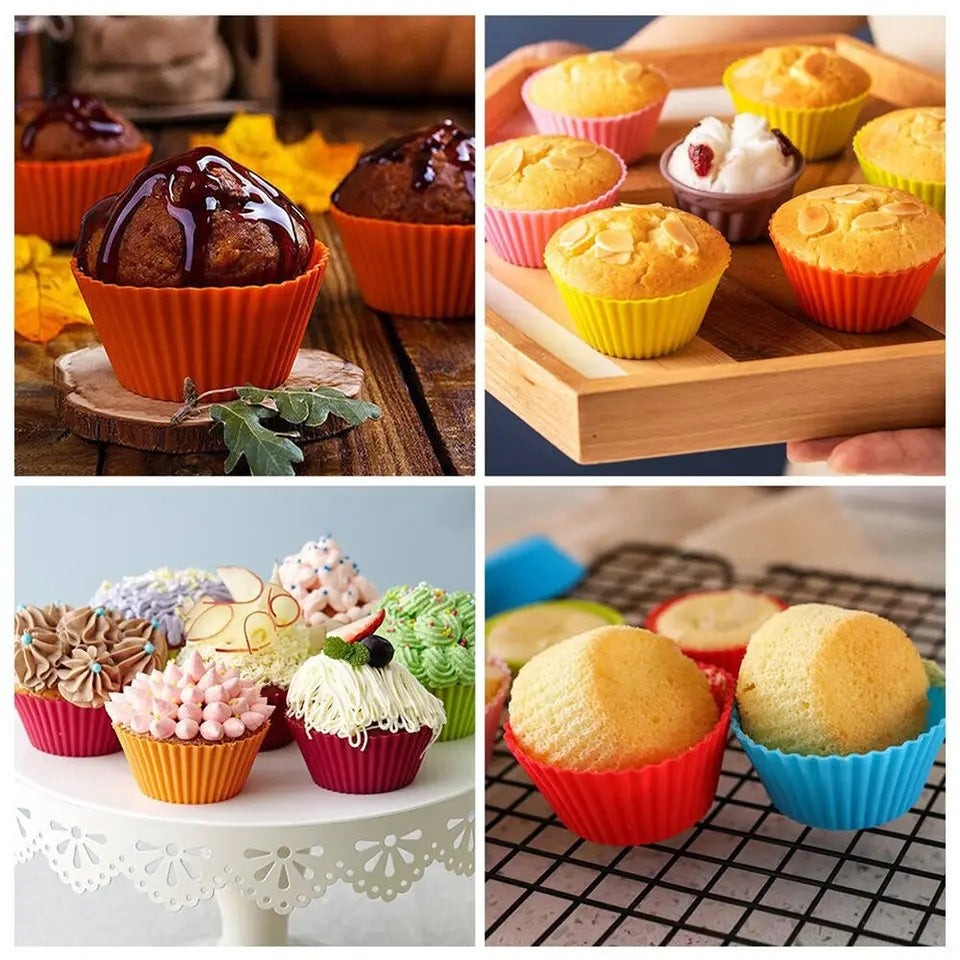 6 Pcs Silicone Cup Cake Mold