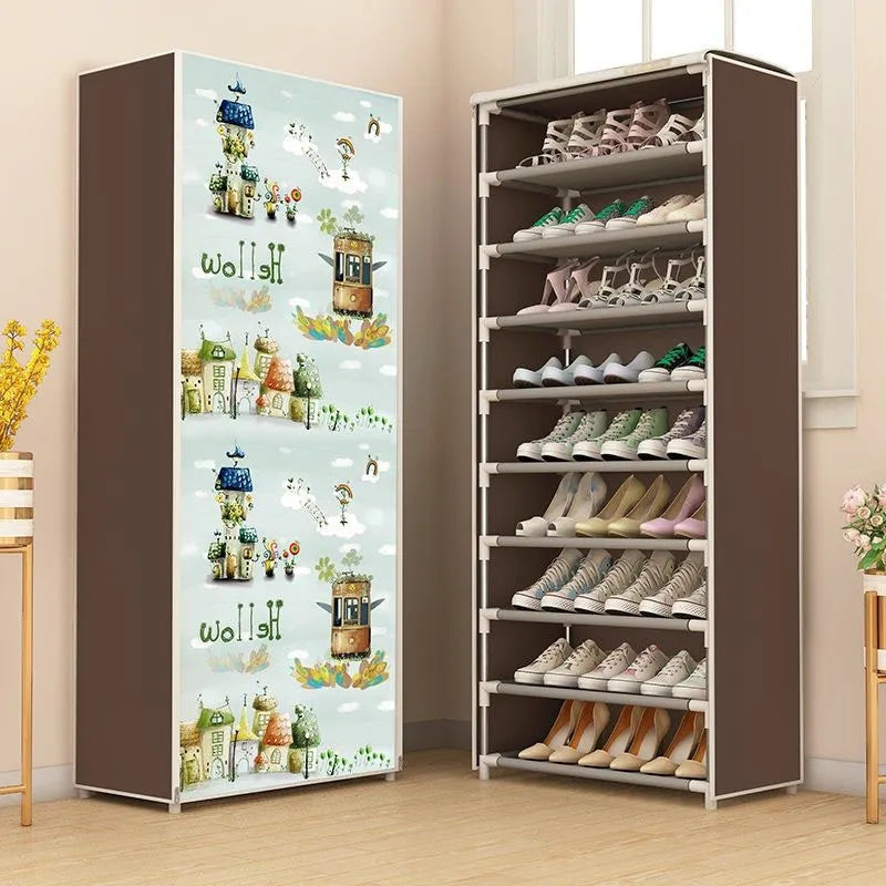 Multi-Layer Zipper Shoe Rack