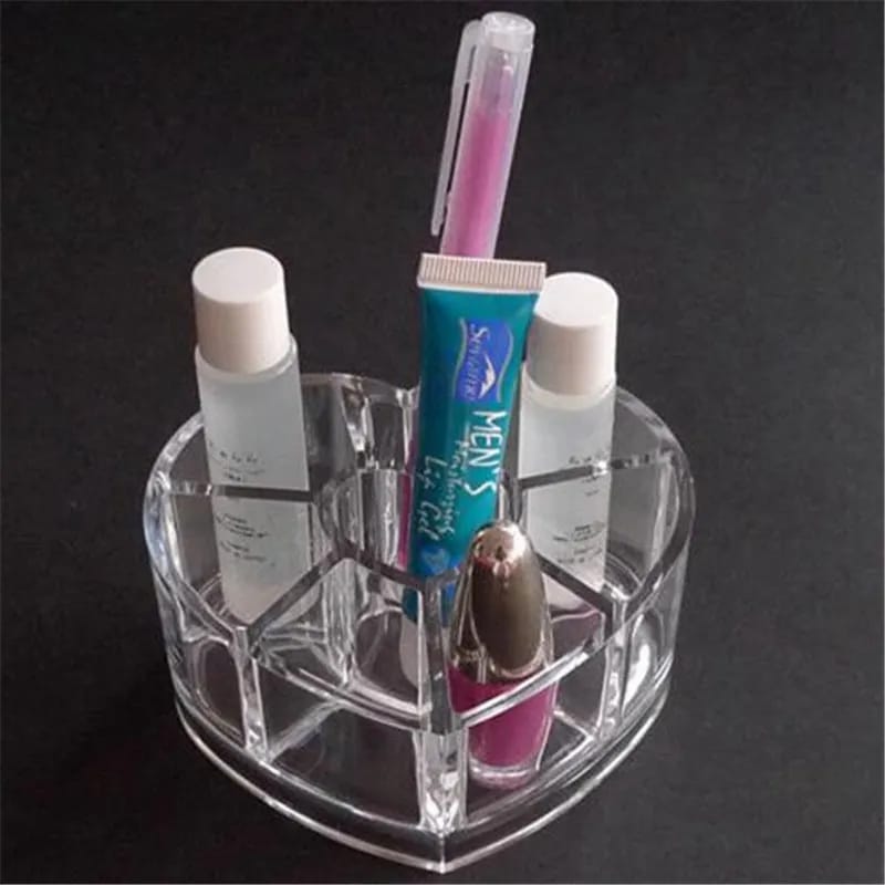 Heart Shaped Acrylic Makeup Cosmetic Organizer