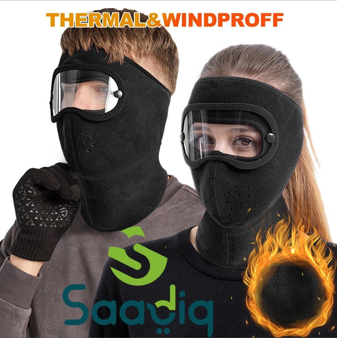 Reusable Full Face Cover Mask 😷🕶️ with Built-in Eye Protection | ❄️ Anti-Fog & 💨 Dustproof Design
