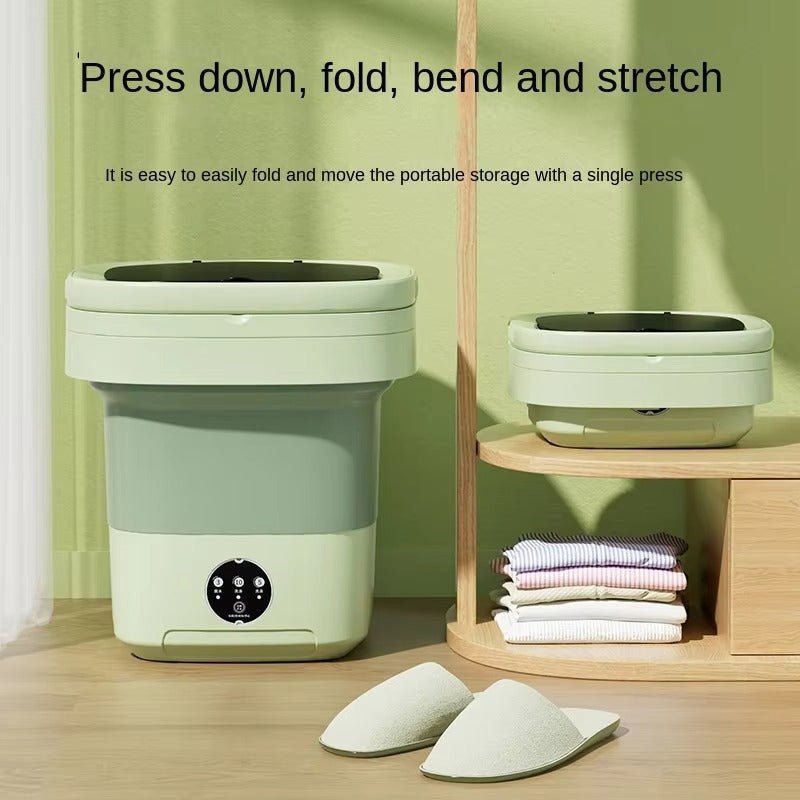 11L Folding Portable Washing Machine – Mini Ultrasonic Washer with Spin Dryer Basket