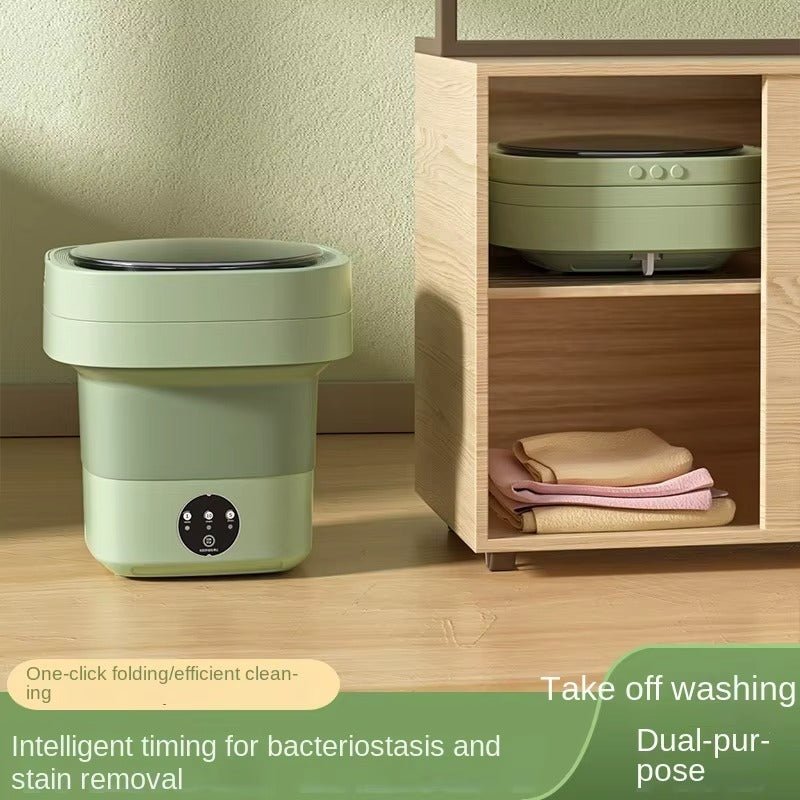 11L Folding Portable Washing Machine – Mini Ultrasonic Washer with Spin Dryer Basket