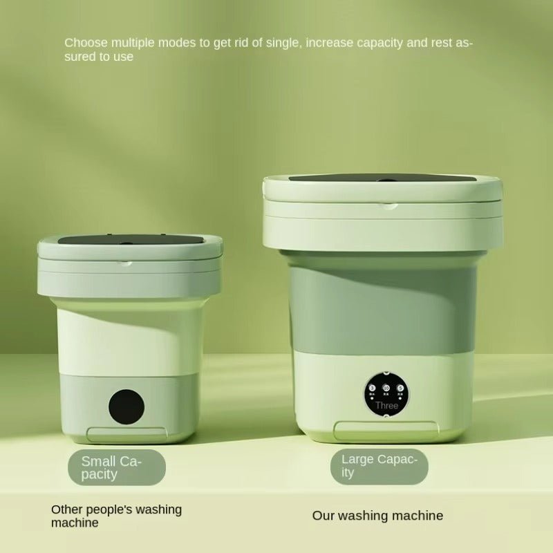11L Folding Portable Washing Machine – Mini Ultrasonic Washer with Spin Dryer Basket