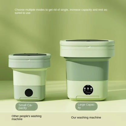 11L Folding Portable Washing Machine – Mini Ultrasonic Washer with Spin Dryer Basket