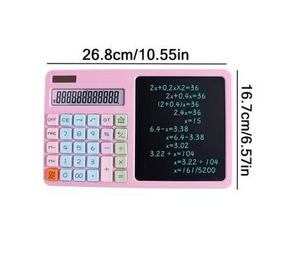 Handwriting Board Calculator with LCD Writing Pad – 2-in-1 Digital Calculator & Writing Tablet