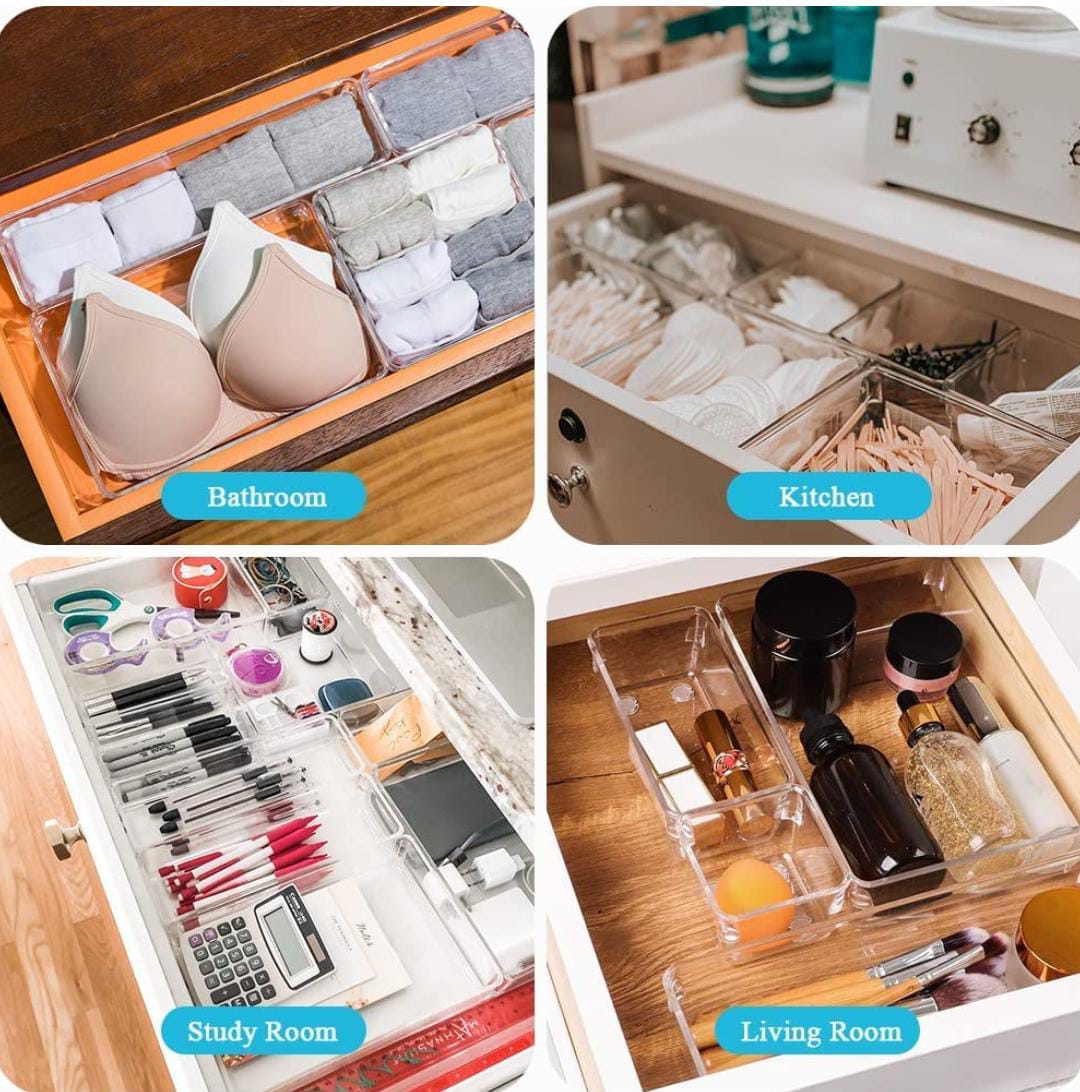Clear Acrylic Drawer Organizer Bins | Modular Storage Trays