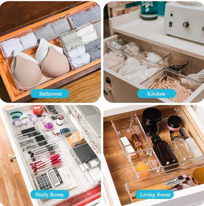Clear Acrylic Drawer Organizer Bins | Modular Storage Trays