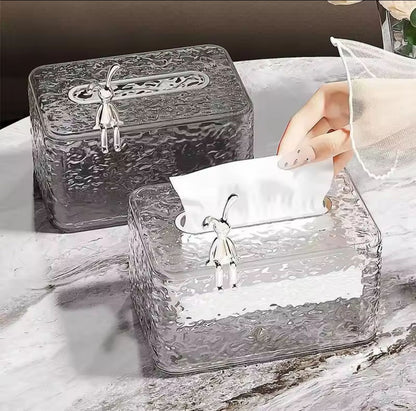 Luxury Rabbit Hammered Tissue Box Cover