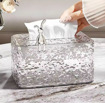 Luxury Rabbit Hammered Tissue Box Cover