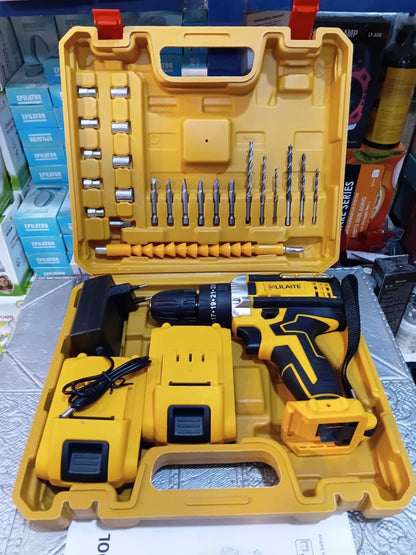LILAITE 48V Cordless Drill Machine Kit – Dual Battery, Fast Charger & Full Drill Bit Set