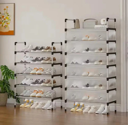 Dustproof Shoe Rack Organizer | 5/6/7 Layer Waterproof Shoe Stand | Space-Saving Storage Shelf for Home