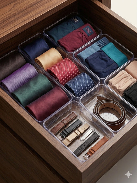 Clear Acrylic Drawer Organizer Bins | Modular Storage Trays