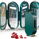 Acrylic Foldable Jewelry Storage Organizer – High Capacity Dust-Proof Box