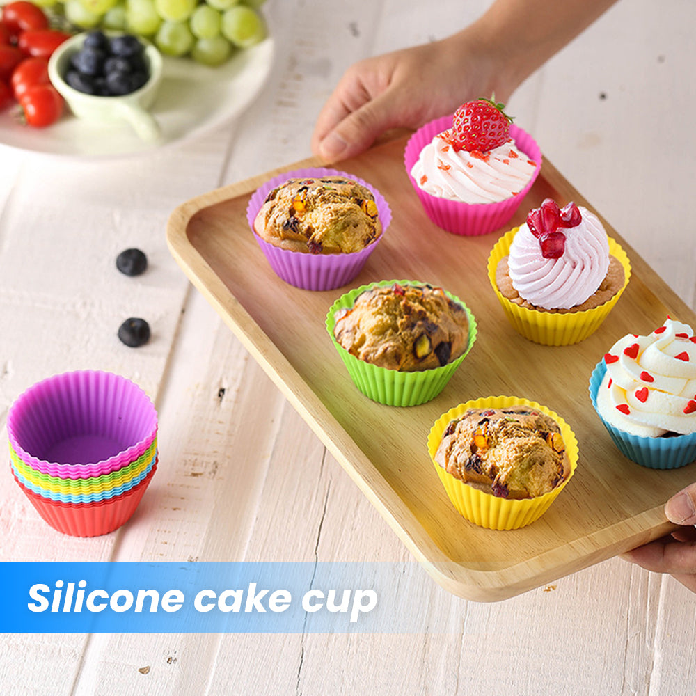 6 Pcs Silicone Cup Cake Mold