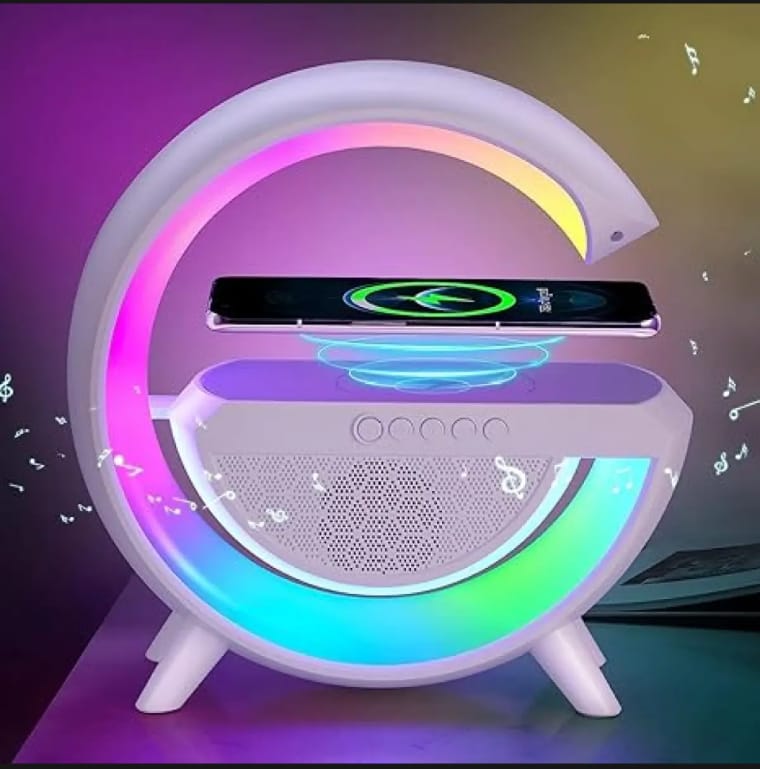 G Shaped RGB Light Table Lamp With Wireless Charger