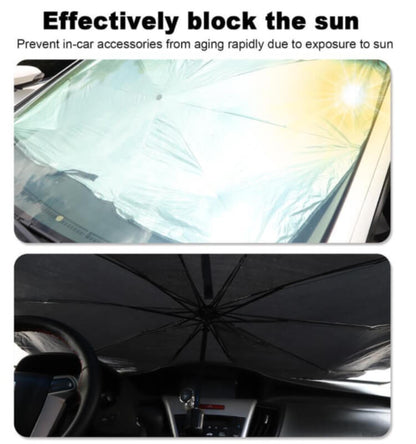 Foldable Car Windshield Sunshade Umbrella – UV Blocker & Thermal Heat Shield