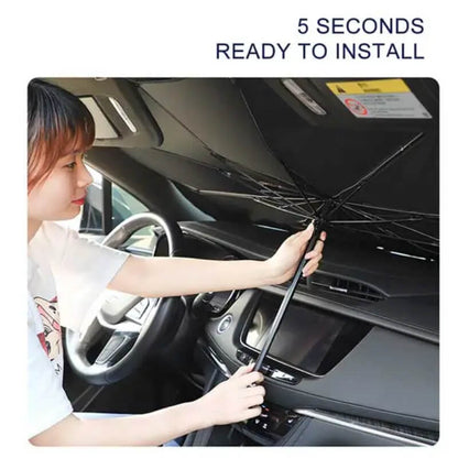 Foldable Car Windshield Sunshade Umbrella – UV Blocker & Thermal Heat Shield