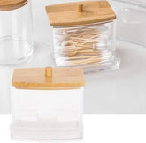 Toothpick & Cotton Swab Dispenser – Transparent Dustproof Storage Box
