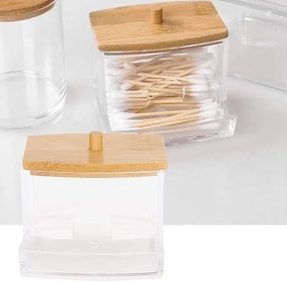 Toothpick & Cotton Swab Dispenser – Transparent Dustproof Storage Box