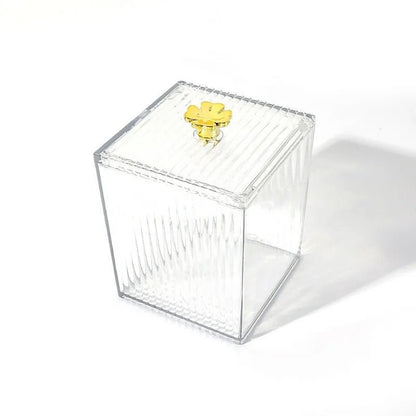 Makeup Cotton Pad & Swabs Storage Holder – Transparent Acrylic Organizer Box