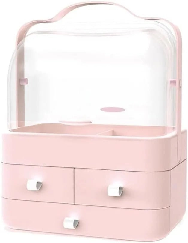 Modern Cosmetic Organizer – Makeup Storage Holder with Drawer & Handle
