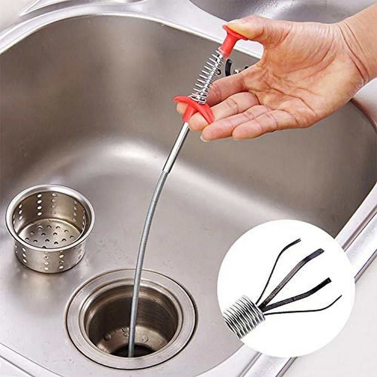 Metal 85cm Flexible Wire Brush – Kitchen & Sewer Cleaning Tool