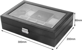 8-Slot PU Leather Watch Box – Elegant Watch Storage & Organizer