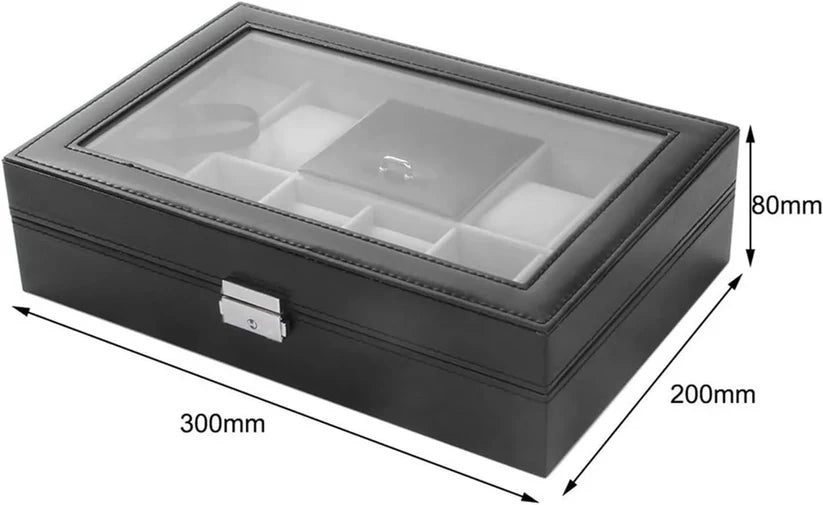 8-Slot PU Leather Watch Box – Elegant Watch Storage & Organizer