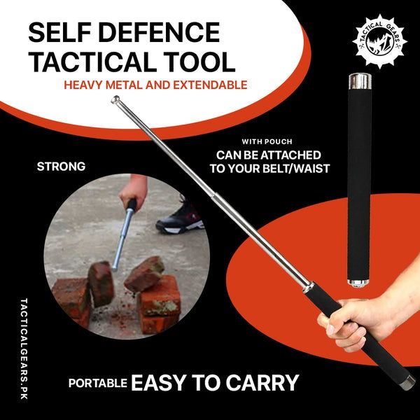 Telescopic Emergency Tool with Belt Pouch – Portable Outdoor Safety Stick