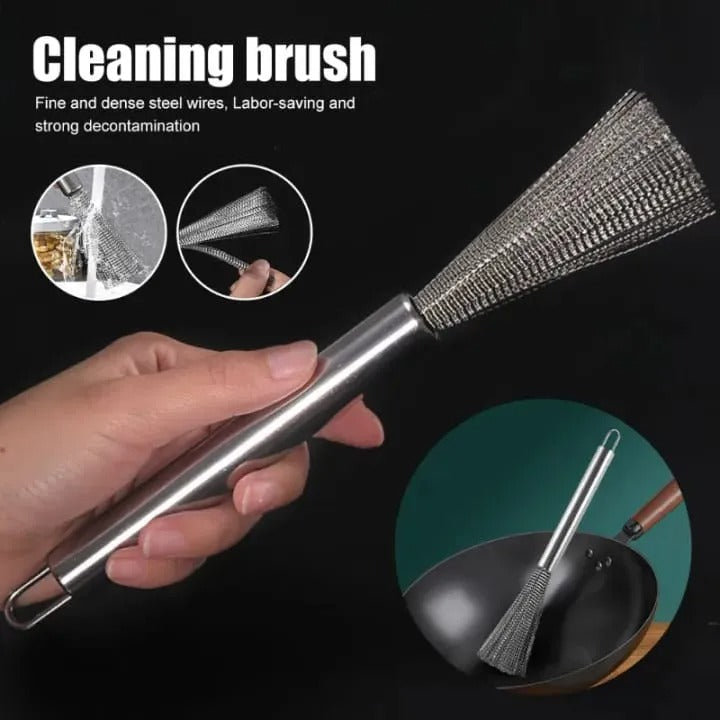 Long Handle Stainless Steel Cleaning Brush for Kitchenware