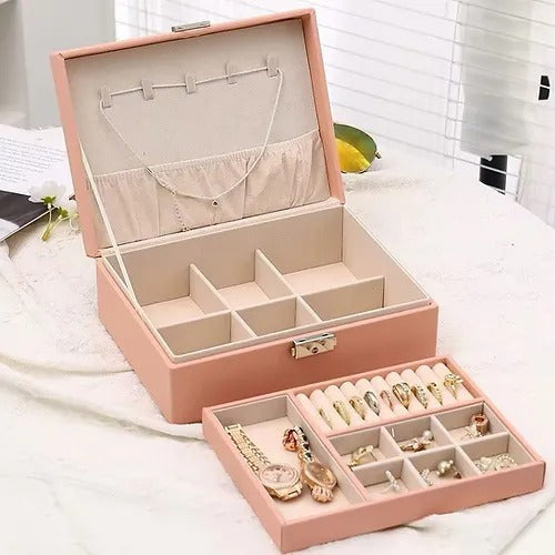 Double Layer Leather Jewellery Box – Elegant Storages