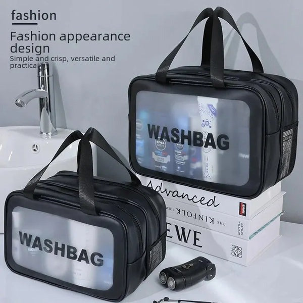 Frosted Makeup Bag – Large Capacity & Waterproof Cosmetic Pouch