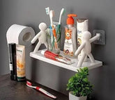 Wall Mounted Stick Man Storage Shelf – Creative Decorative Organizer