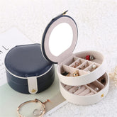 Travel Jewelry Box Mini (Round Shape) – Compact Portable Jewelry Organizer
