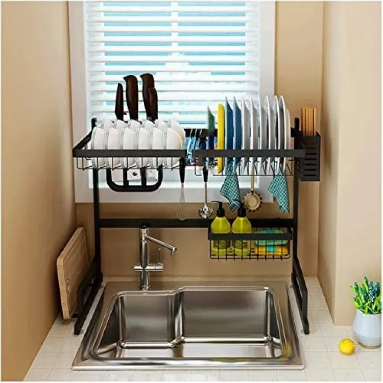 Dish Drainer Holder – Stainless Steel Kitchen Rack Organizer