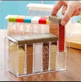 6-in-1 Kitchen Spice Jar Set – Compact Masala Box & Storage Organizer