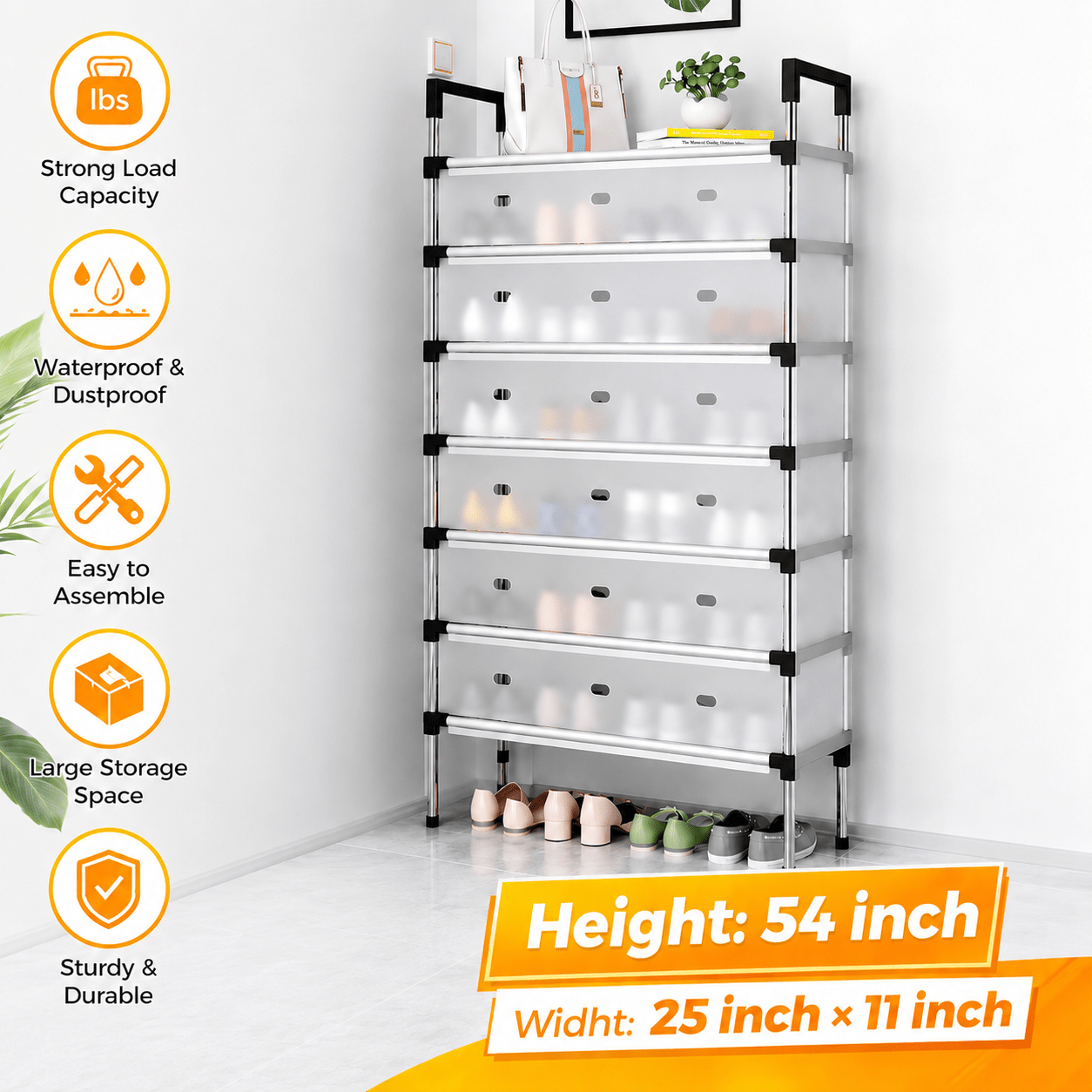 Dustproof Shoe Rack Organizer – 4 to 7 Layer Waterproof Stand for Home
