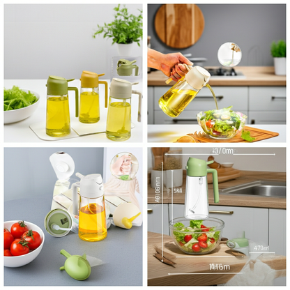 2-in-1 Glass Oil Sprayer & Dispenser Bottle