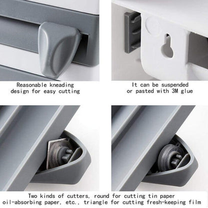 4‑in‑1 Kitchen Wall Organizer – Foil Wrap, Cling Film & Tissue Holder