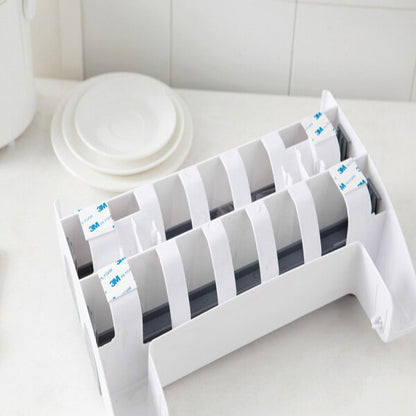 4‑in‑1 Kitchen Wall Organizer – Foil Wrap, Cling Film & Tissue Holder