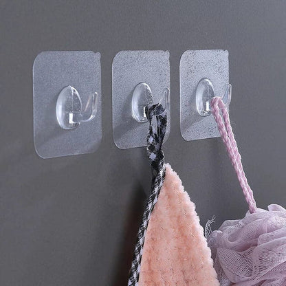 Pack of 10 Transparent Wall Hanger, Punch-free Invisible Wall Hook, Strong Adhesive Seamless Wall Hooks