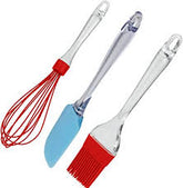 Silicone Whisk, Basting Brush & Spatula – 3-Piece Kitchen Tool Set