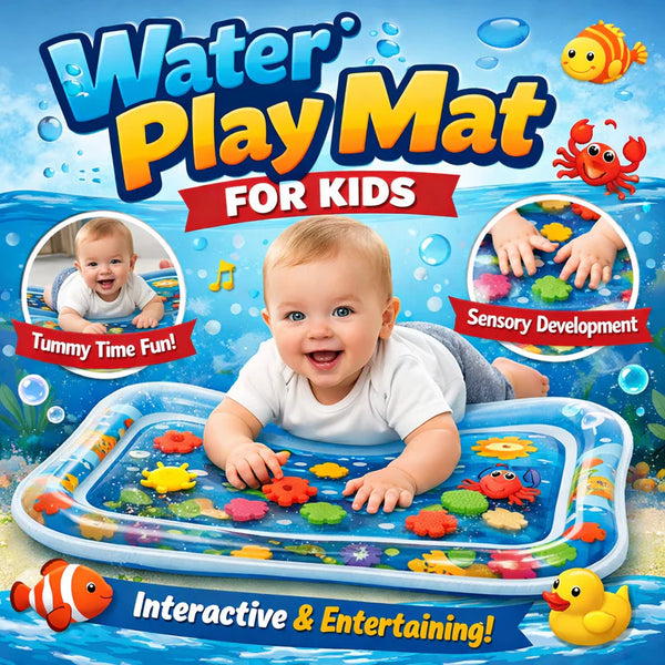 Infinno Inflatable Tummy Time Water Play Mat – Sensory Development Mat for Babies (3-24 Months)