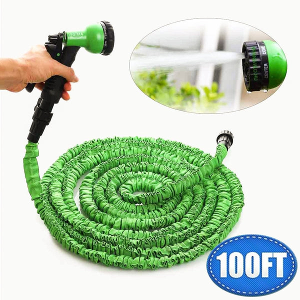 100-Foot Expandable Magic Hose Pipe with Multifunction Spray Nozzle